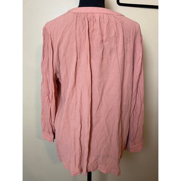 madewell lace up long sleeve blouse medium shirt top - Picture 4 of 5